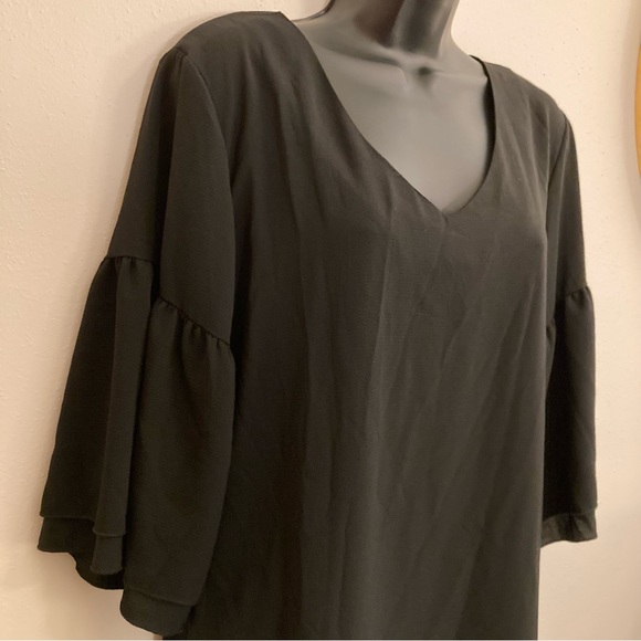 NEW Black Flowy Spring Wedding Formal Office Bohemian Cocktail Dress Medium - Picture 10 of 17